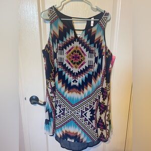 NWT XXL Xhilaration Geometric Sleeveless Shift Dress